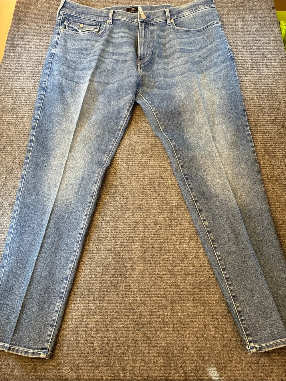 True Religion Geno Relaxed Slim Jeans Mens 42 Flap Pocket Blue Denim Dry Cleaned